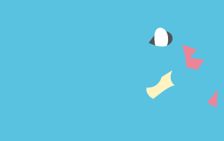 Blue background fish minimalist illustration - fish free wallpaper