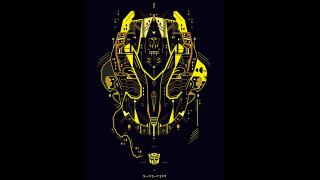 Yellow black poster black background 2 - symetrical free wallpaper