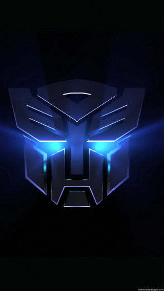 Stylized robot face blue lights - robot free wallpaper for mobile