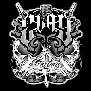 Skull swords black white image - free aesthetic wallpaper for tablet