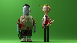 Zombie character bat green background - bob ringwood free wallpaper