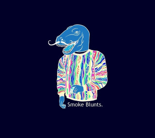 Blue dinosaur colorful shirt smoke - free neon wallpaper for tablet