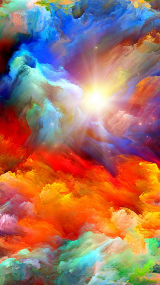 Colorful sky clouds sun painting - the cloud free wallpaper for mobile