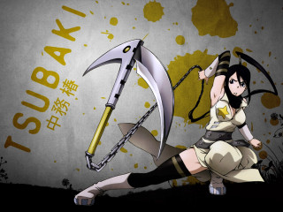 Woman knife axe yellow background - a large axe free wallpaper