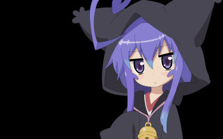 Purple hair witch girl golden - anime free wallpaper