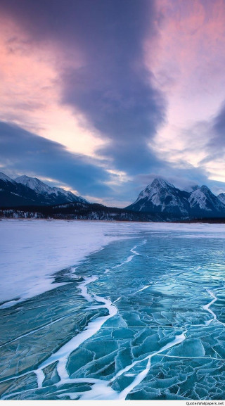 Frozen lake mountains sunset pink - sunset free wallpaper for mobile
