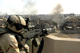 Soldier gun city smoke background - a soldier free wallpaper