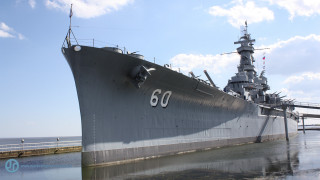 Large gray ship dock military - front view free wallpaper
