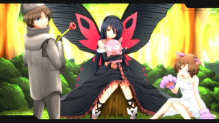 Anime couple tree stump pig - a pig free wallpaper