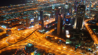 City night lights traffic road - traffic free wallpaper