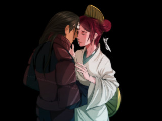 Couple hugging dark room black - the dark room of a building free wallpaper