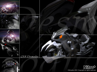 Motorcycle black white red eyes - cgstudio free wallpaper