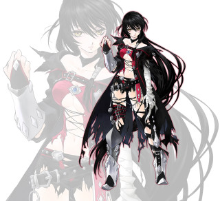 Woman black red gun vanitas - black pants free wallpaper for tablet