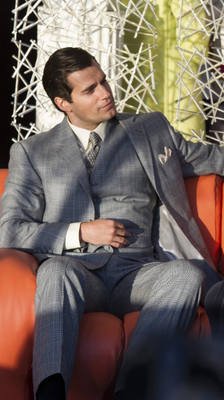 Man suit chair hands pockets - his chest free wallpaper for mobile