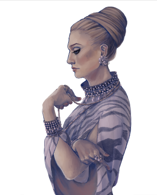 Woman necklace ring scissors looking - her wrist free wallpaper