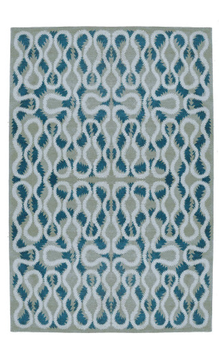 Blue white rug design side - anni alber free wallpaper
