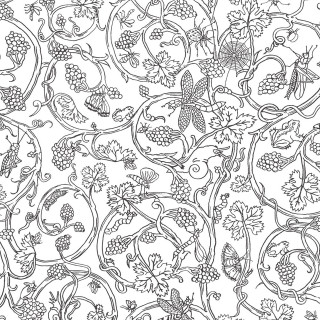 Black white pattern vines flowers - a detailed drawing free wallpaper for tablet