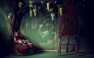 Woman chair tree vines ladder - vine free wallpaper for desktop