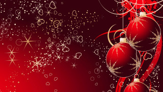 Red christmas background ornaments snowflakes 5 - ornament free wallpaper