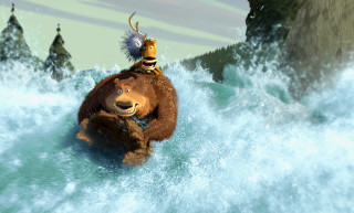 Bear bird wave cartoon mountain - cliff childs free wallpaper for desktop