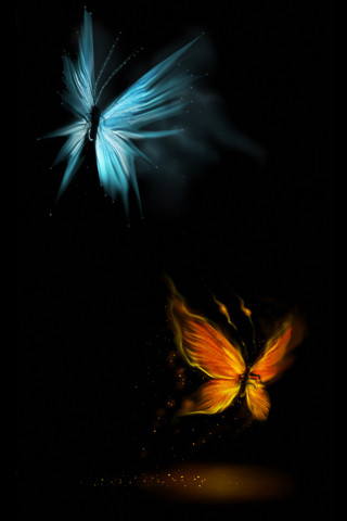 Butterfly flying dark light wings - light free wallpaper for mobile