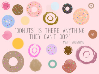 Matt groening donuts quote pink - graphic design free wallpaper
