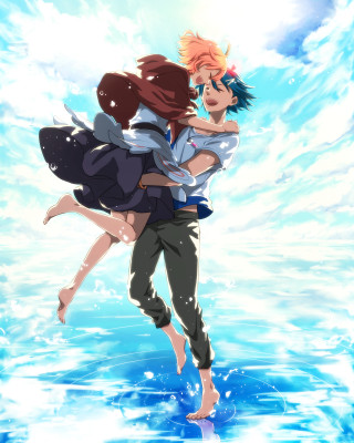 Couple people standing water sky - the water together free wallpaper for mobile