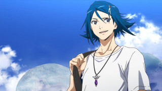 Blue hair man full moon - a necklace free wallpaper