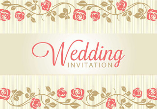 Wedding card roses striped background - a place free wallpaper