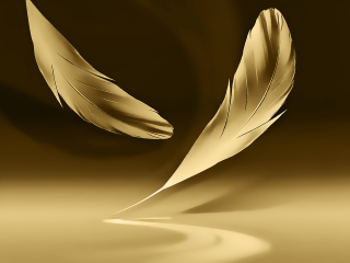 Golden feather quill table brown - golden free wallpaper