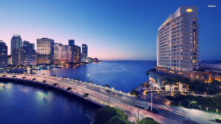 City skyline bridge river nighttime - david chipperfield free wallpaper for desktop