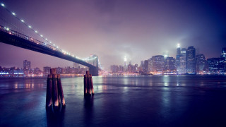 Bridge water city night lights 8 - evgeny lushpin free wallpaper
