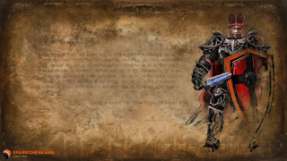 Man armor sword scroll background - epic fantasy character art free wallpaper
