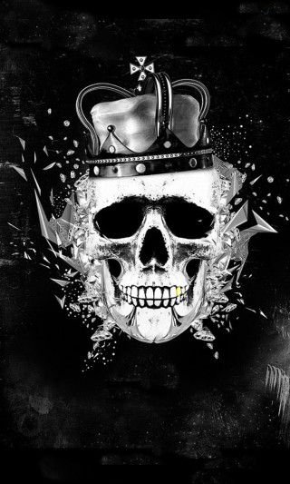 Skull crown black background paint - a crown free wallpaper for mobile