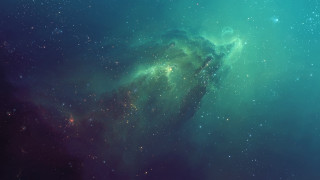 Star cluster blue sky green - space free wallpaper