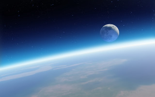 Earth view space moon stars 3 - a view of the earth free wallpaper for desktop