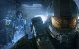 Woman futuristic suit robot window - halo free wallpaper