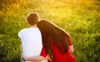 Couple hugging in grass looking - anthony devas free wallpaper for desktop