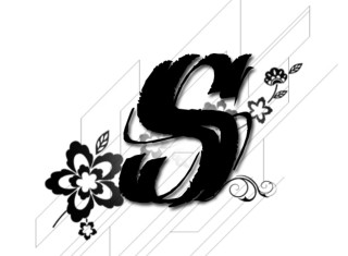 Black white letter s flower - the other side free wallpaper