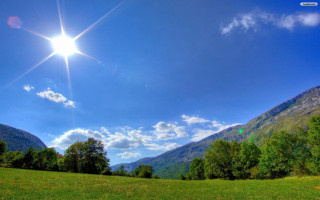 Sunny day mountains bright sun - the mountain free wallpaper for desktop