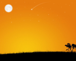Silhouette person hill tree moon - a silhouette of a person free wallpaper