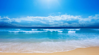 Beach waves blue sky clouds 2 - cloud above free wallpaper
