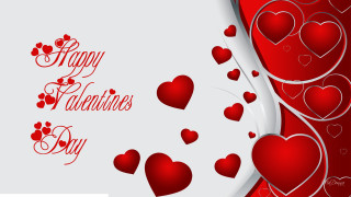 Valentine hearts romantic digital lyco - red lettering free wallpaper
