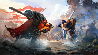Knights fighting fire pit rocky - andreas rocha free wallpaper