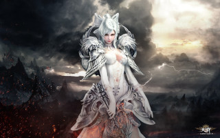 White wings woman fantasy armor - fantasy style free wallpaper