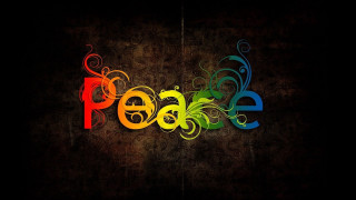 Colorful peace sign swirls black - peaceful free wallpaper