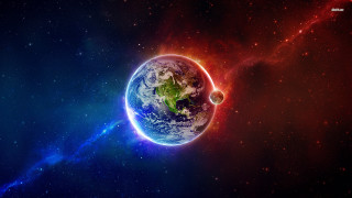 Planet space blue red background 2 - planet free wallpaper for desktop