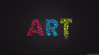 Black background multicolored letters art - artgem free wallpaper