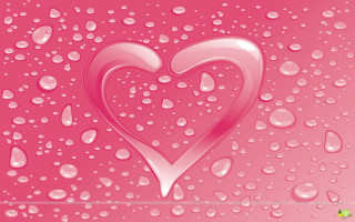 Heart pink water droplets green - araceli gilbert free wallpaper