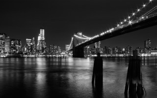 City skyline bridge night black - ansel adams free wallpaper